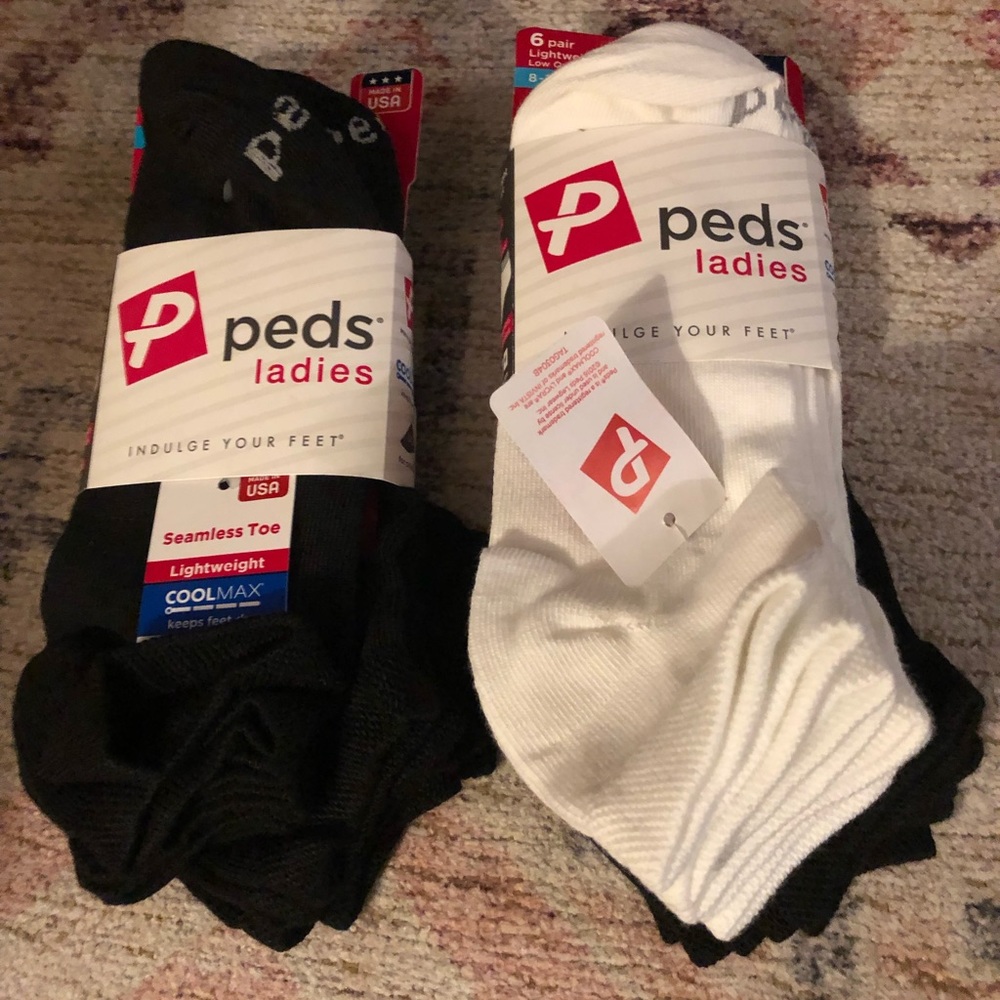 Peds Ladies Seamless Toe Women Cool Max Keep Socks Dry (2pk)